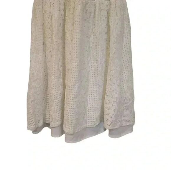 Aqua Women's Ivory Cotton/Lyocell/Poly Lined Lace Halter Dress - Picture 3 of 10